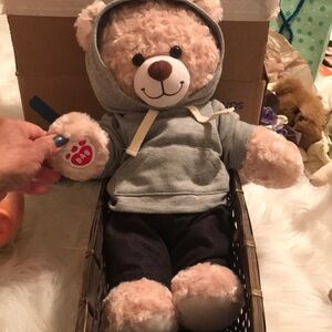 Gray Hoodie Teddy Bear Plush Toy